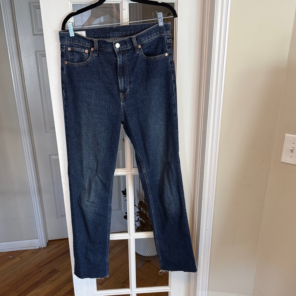 GAP Dark Blue 90s straight high rise jeans 30 | 10T tall